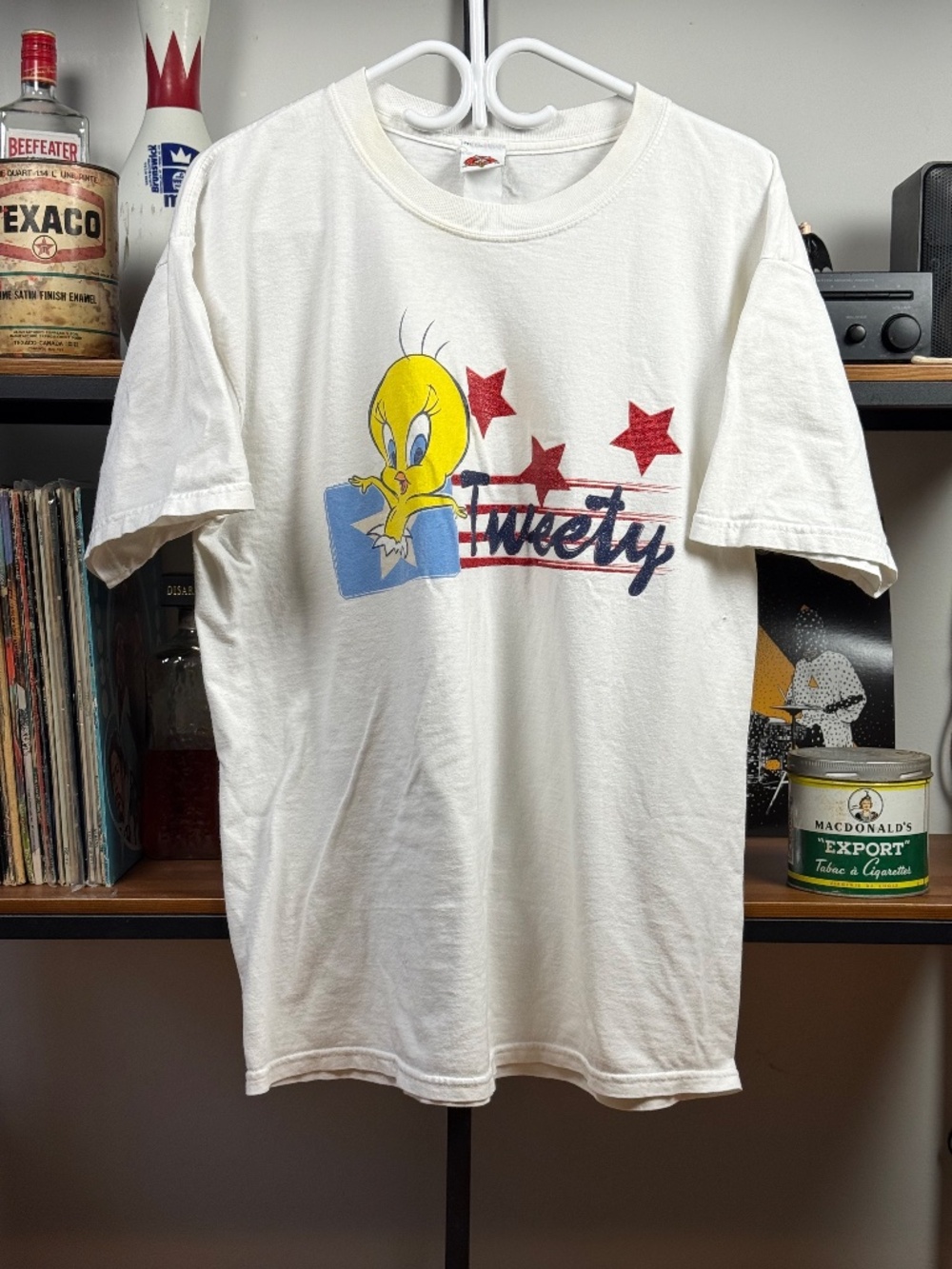 Vintage 90s Looney Tunes "Tweety" white graphic tee shirt size Large
